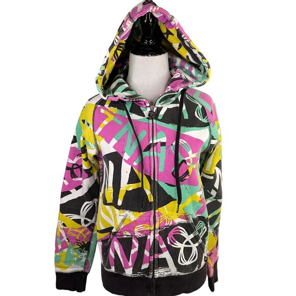 TNA Graphic Graffiti Zip Up Hoodie Sweatshirt Size Small - Picture 1 of 11